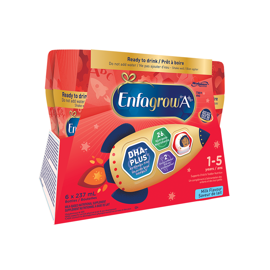 Enfagrow A+ Toddler & Child Nutritional Drink, Milk Flavour Ready to Drink Bottles, 237mL