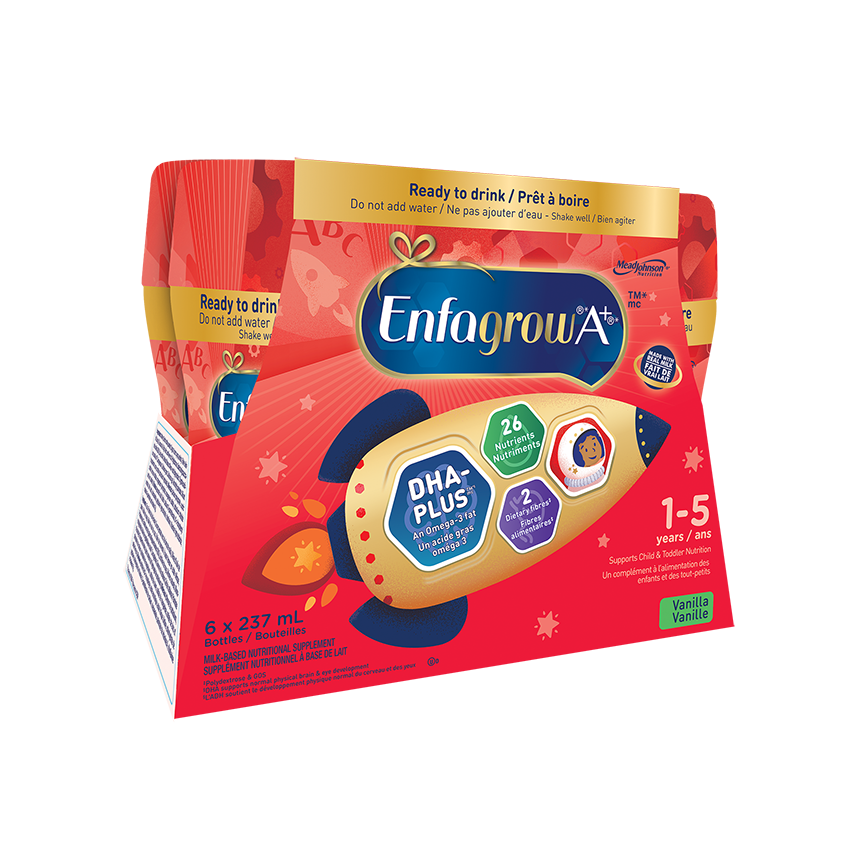 Enfagrow A+ Toddler & Child Nutritional Drink, Vanilla Flavour Ready to Drink bottles, 237mL