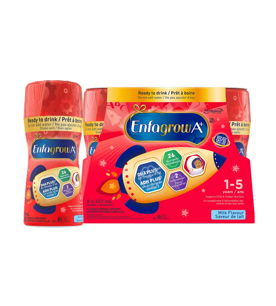 Boisson nutritionnelle Enfagrow A+®, saveur de lait, bouteille prête à boire 237mL