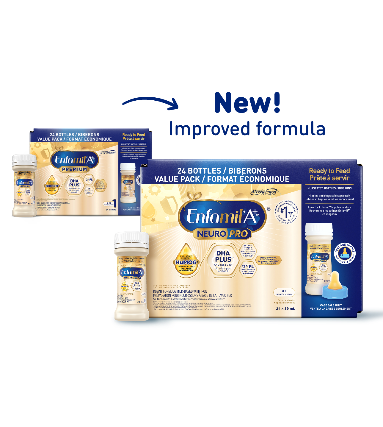 Enfamil A+ NeuroPro Infant Formula, Ready to Feed Nursette Bottles