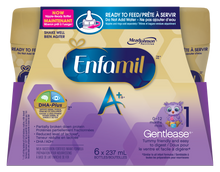 Enfamil A+ Gentlease Infant Formula, Nipple-Ready to Feed Bottles, 237mL