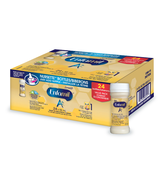 Enfamil A+ Infant Formula Ready to Feed Nursette Bottles, 59mL