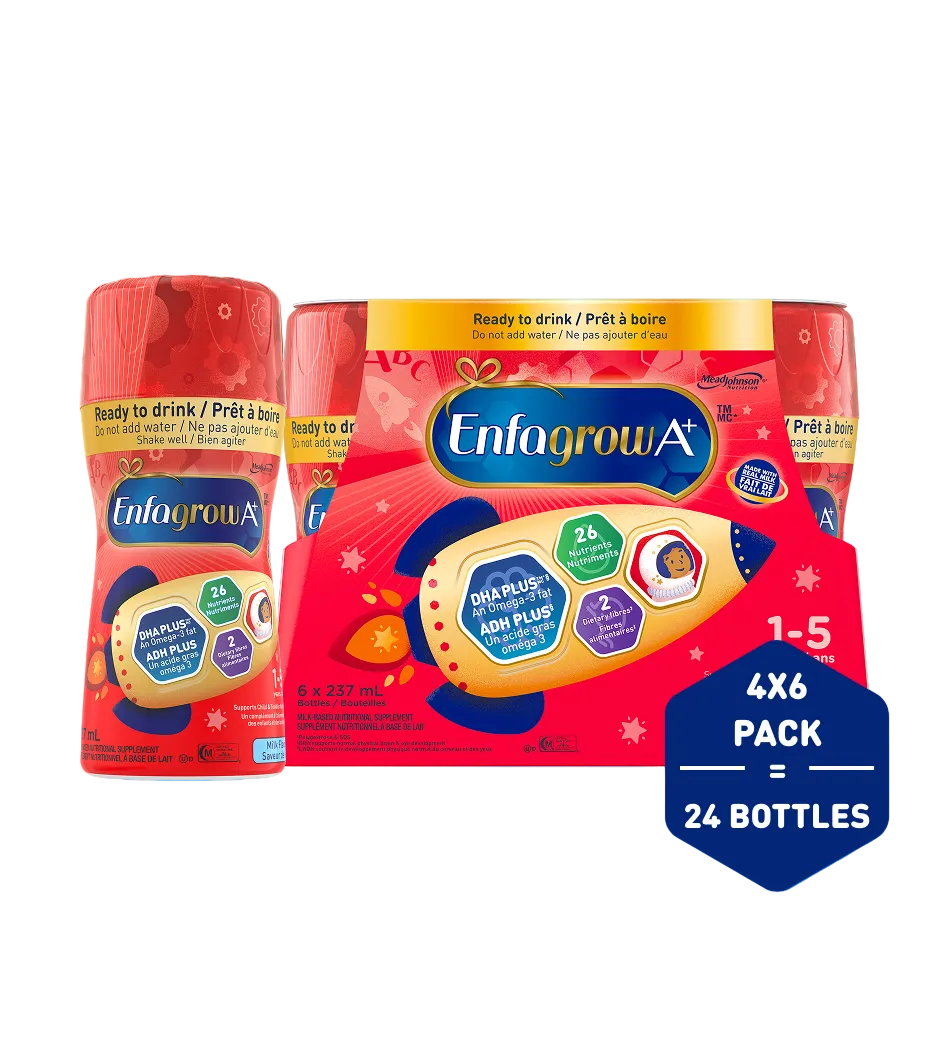 Boisson nutritionnelle Enfagrow A+®, saveur de lait, bouteille prête à boire 237mL