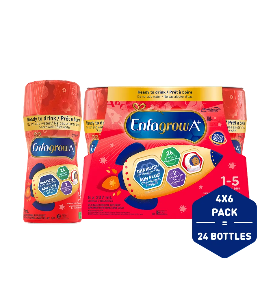 Enfagrow A+ Toddler & Child Nutritional Drink, Vanilla Flavour Ready to Drink Bottles, 237mL