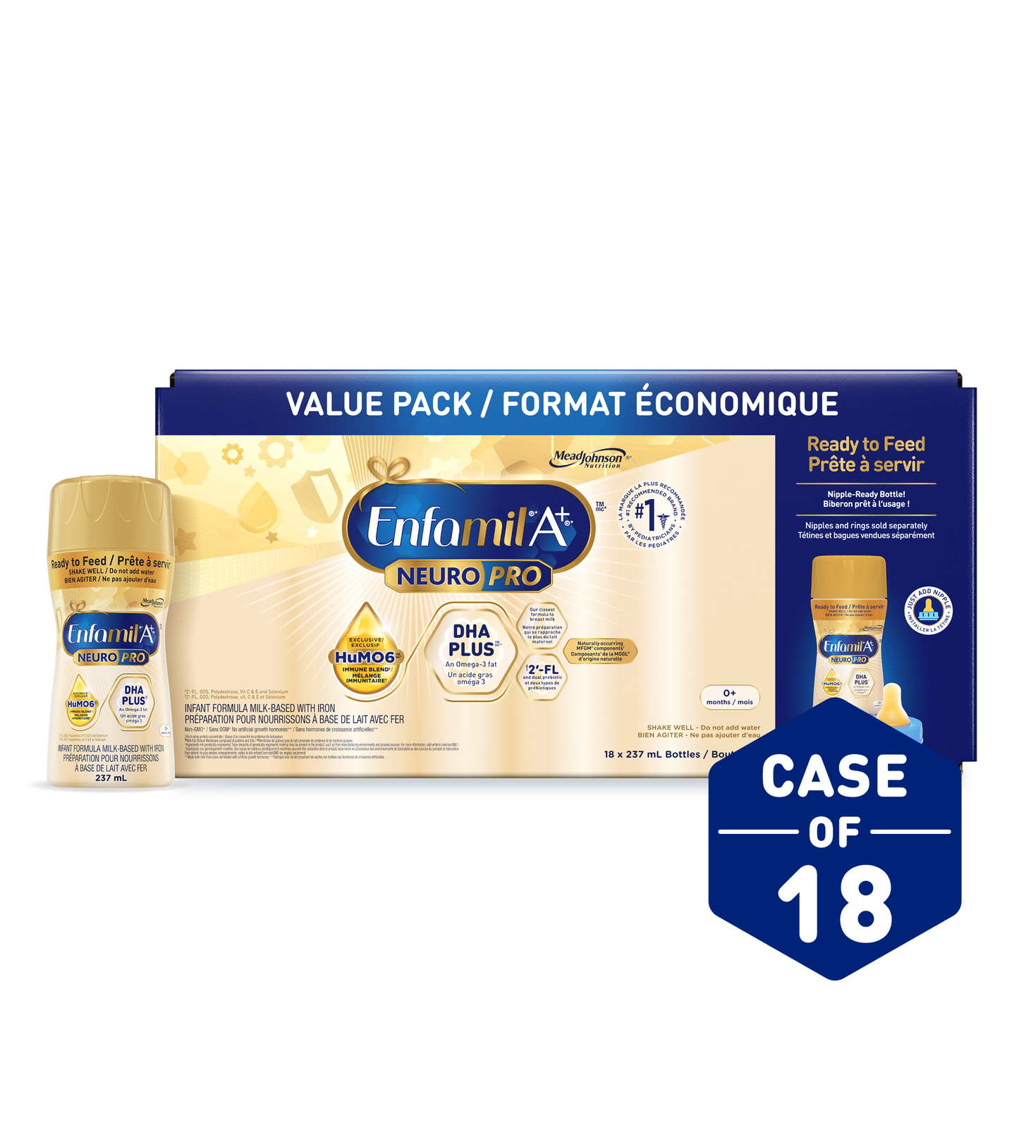 Enfamil A+ NeuroPro Infant Formula, Nipple-Ready to Feed Bottles