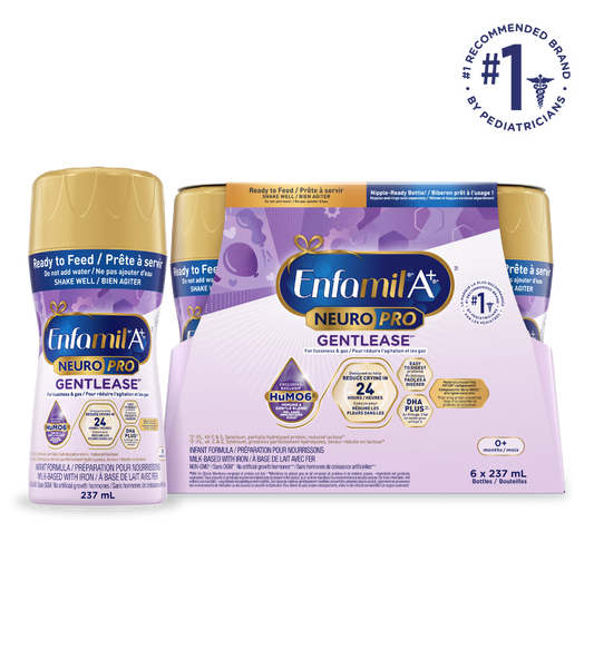 Enfamil A+ NeuroPro Gentlease Infant Formula, Nipple-Ready to Feed Bottles