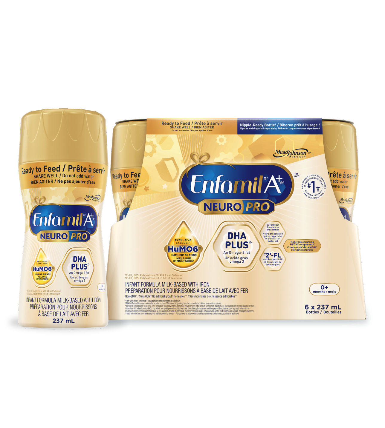 Enfamil A+ NeuroPro Infant Formula, Nipple-Ready to Feed Bottles