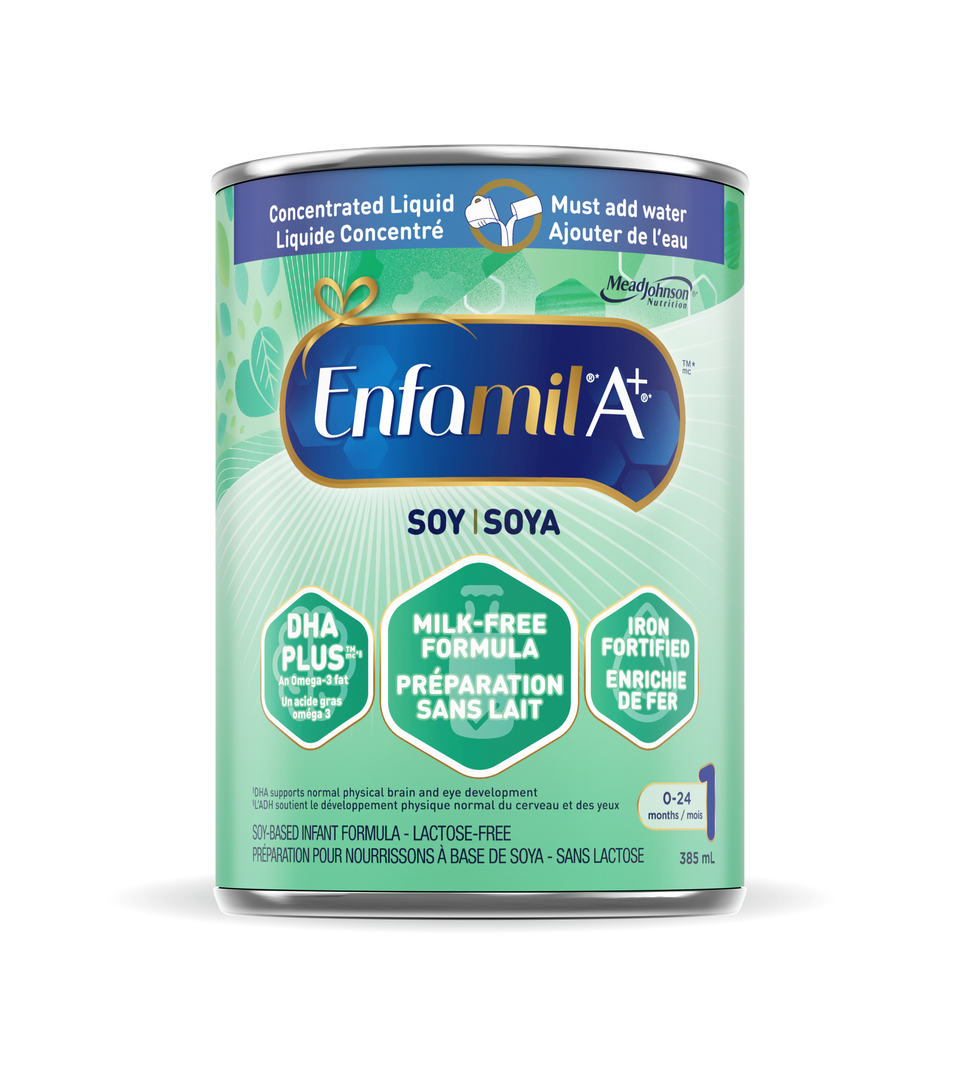 Préparation pour nourrissons Enfamil A+® Soya, liquide concentré, boîte 385mL, emballage de 12