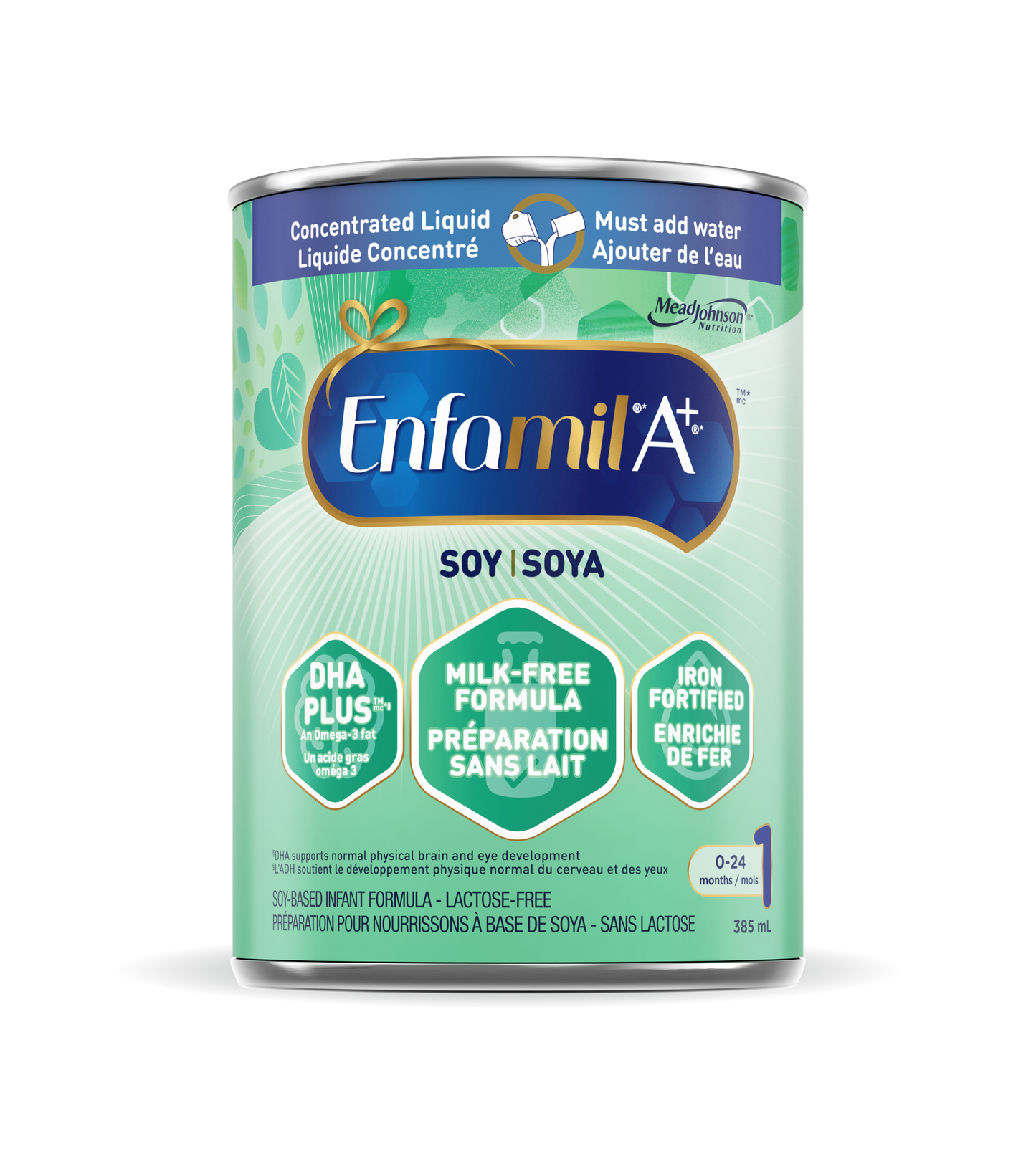 Préparation pour nourrissons Enfamil A+® Soya, liquide concentré, boîte 385mL, emballage de 12