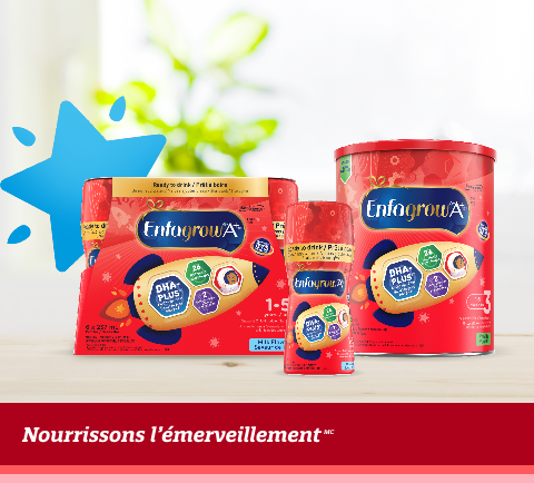 Préparations Enfamil A+® et boisson nutritionnelle pour tout-petits et enfants Enfagrow A+®