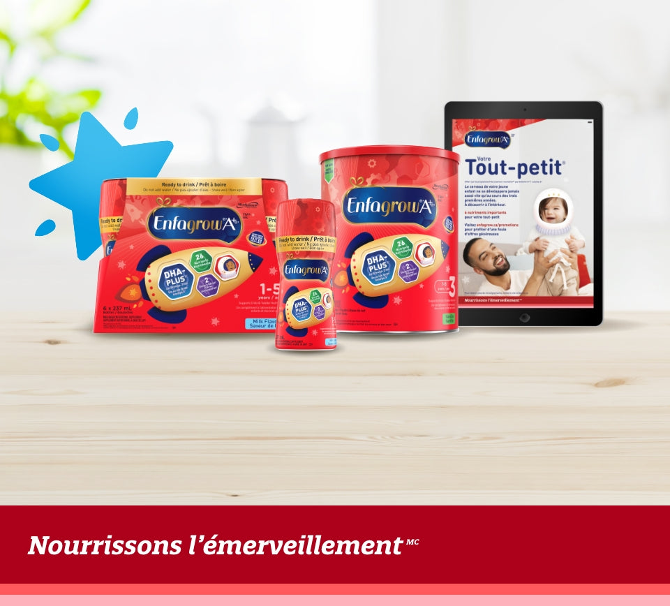Recevez un échantillon GRATUIT de la Boisson nutritionnelle pour tout-petits et enfants Enfagrow A+®.