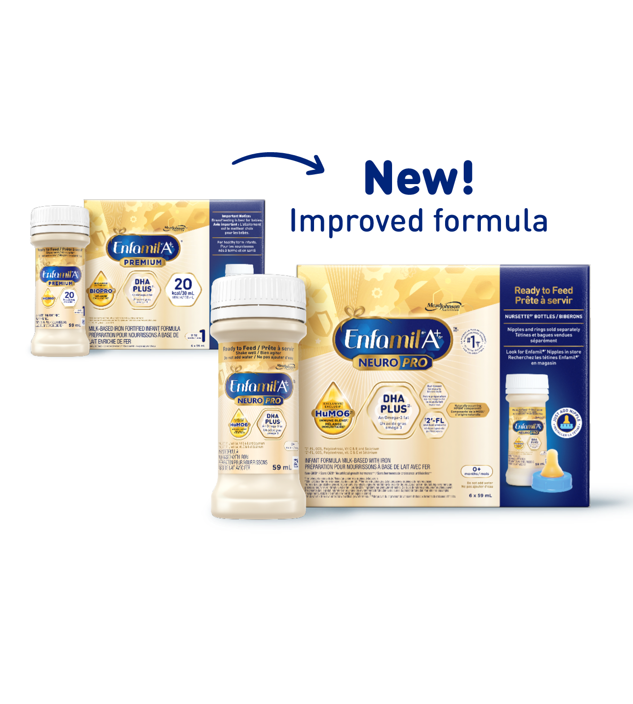 Enfamil A+ NeuroPro Infant Formula, Ready to Feed Nursette Bottles