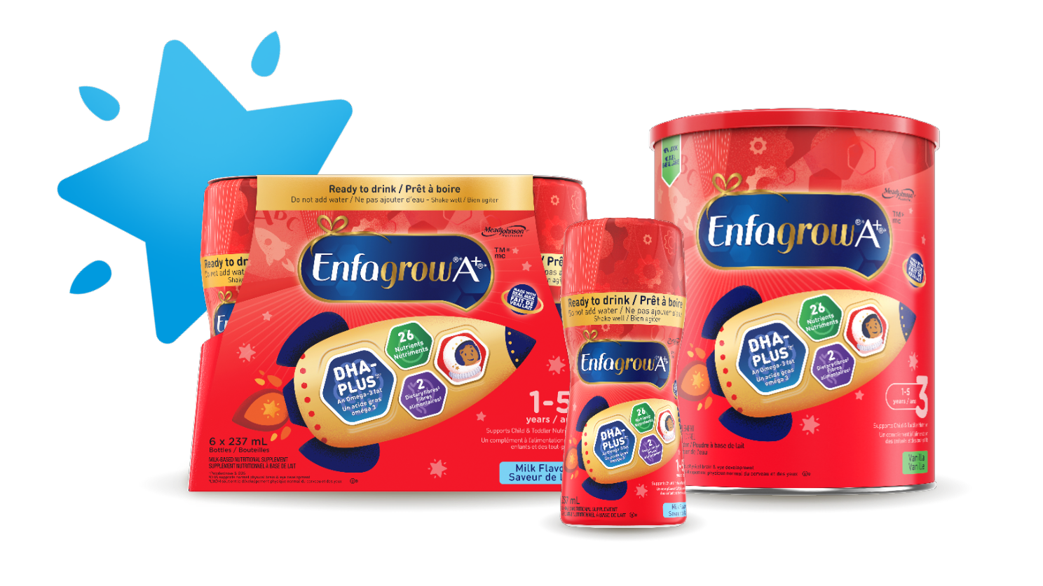 Support your little adventurer's rocketing growth with nutrients in Enfagrow A+®*