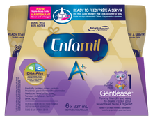 Préparation pour nourrissons Enfamil A+ Gentlease®, bouteille prête à servir et prête à utiliser la tétine 237ml