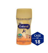 Enfamil A+ 2 Infant Formula, Nipple-Ready to Feed Bottles, 237mL (18 pack)