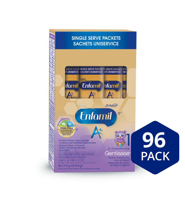 Enfamil A+ Gentlease Infant Formula, Single Serve Powder, 17.4g