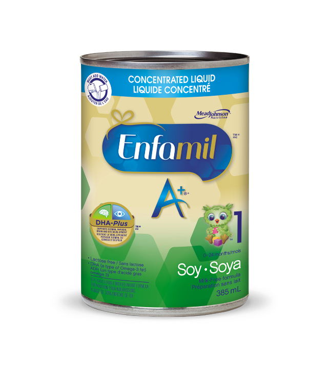 Préparation pour nourrissons Enfamil A+® Soya, liquide concentré, boîte 385mL, emballage de 12
